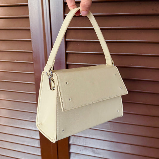 Tracolla corta in similpelle - Beige