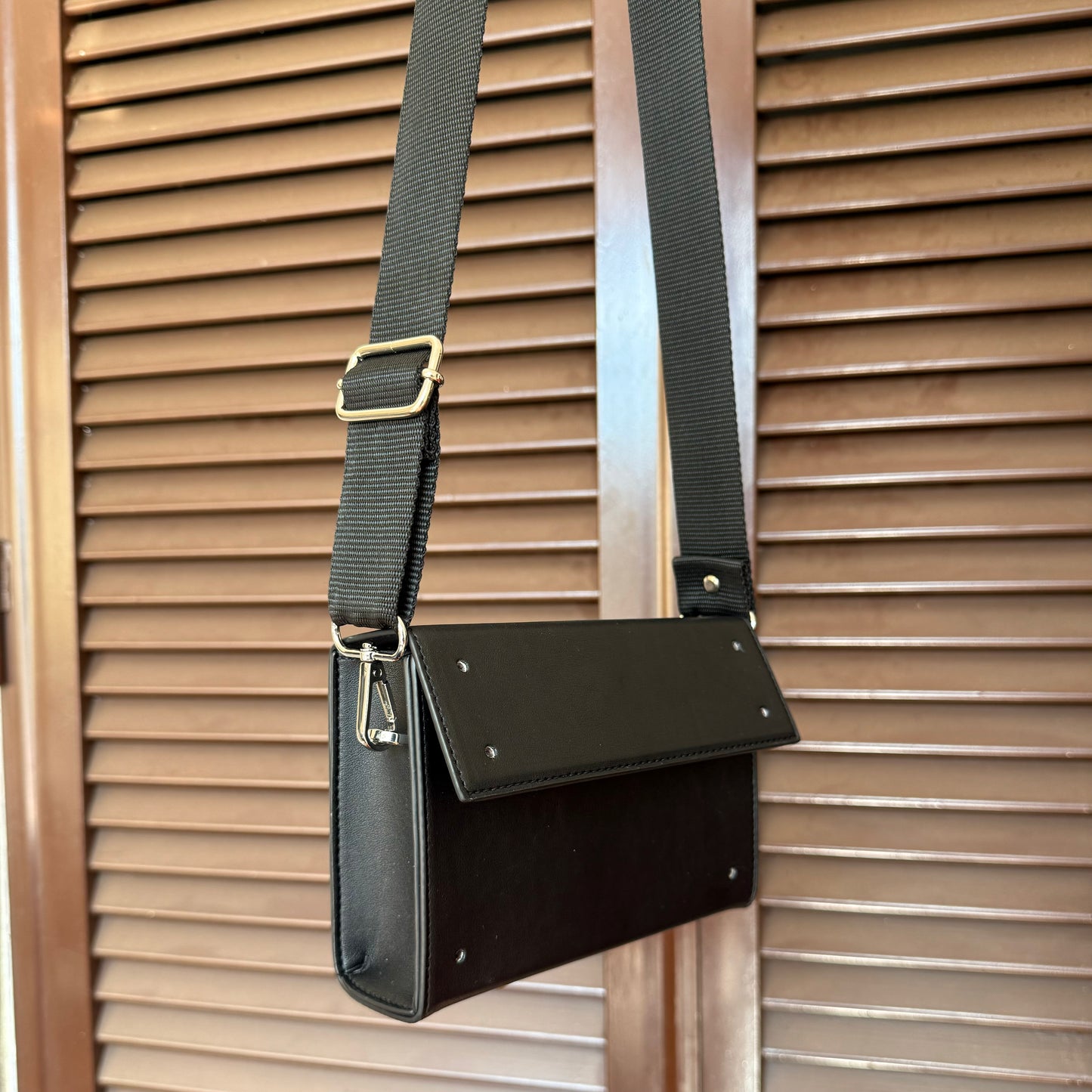 Tracolla lunga in Nylon - Nera