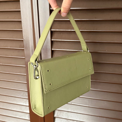 Tracolla corta in similpelle - Verde oliva