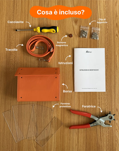 Kit borsa rettangolo - MARRONE