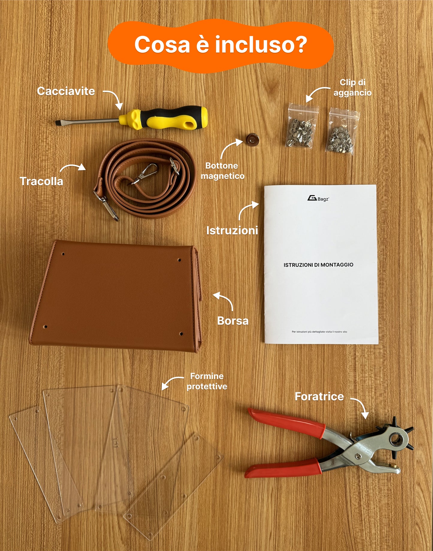 Kit borsa trapezio - MARRONE