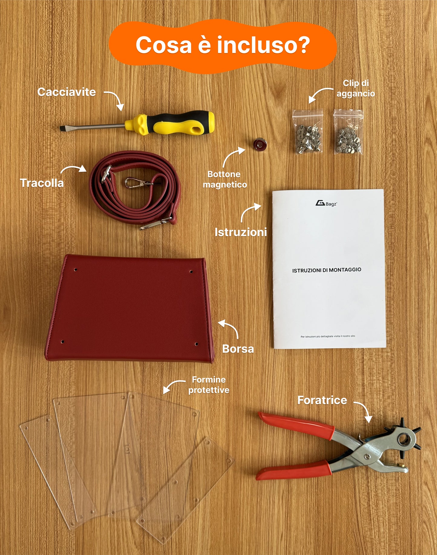 Kit borsa trapezio - BORDEAUX