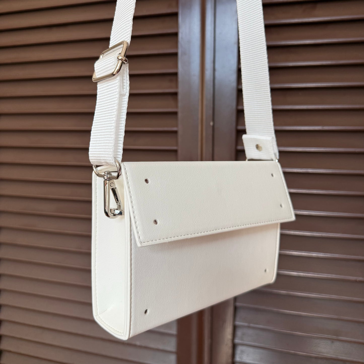 Tracolla lunga in Nylon - Bianca